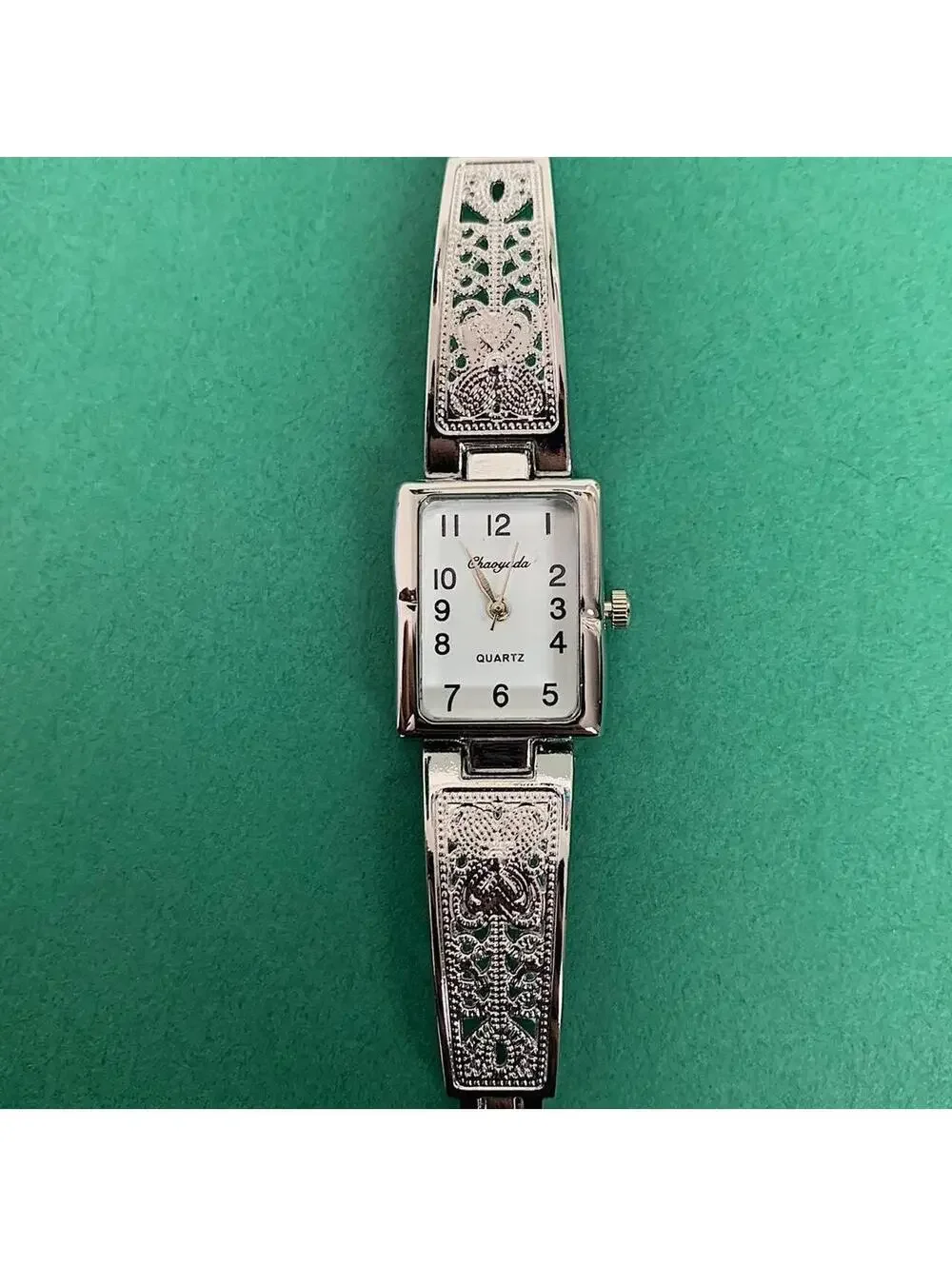 Y2K 2000s Vintage Style Cute Rectangular Butterfly Silver Classy Quartz Watch